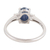 Rhodium-plated sapphire cocktail ring, 'Depth of Dreams' - Rhodium-Plated Sapphire and Cubic Zirconia Ring (image 2d) thumbail