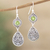 Peridot dangle earrings, 'Run Away with Me' - Hand Made Peridot and Sterling Silver Dangle Earrings