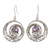 Amethyst dangle earrings, 'Catch the Light' - Amethyst and Sterling Silver Dangle Earrings from India