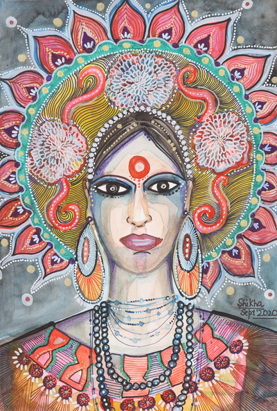 'Divine Aura' - Watercolour Figure Painting on Handmade Paper