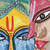 'Musical Krishna' - Acuarela de temática musical sobre papel hecho a mano