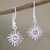 Amethyst dangle earrings, 'Lavender Star' - Solar-Inspired Sterling Silver Earrings with Amethyst (image 2) thumbail