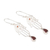 Garnet dangle earrings, 'Hamsa Protection' - Sterling Silver Hamsa Style Dangle Earrings with Garnet