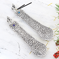Floral Incense Holders Crafted from Aluminum (Pair),'Buddha's Glory'