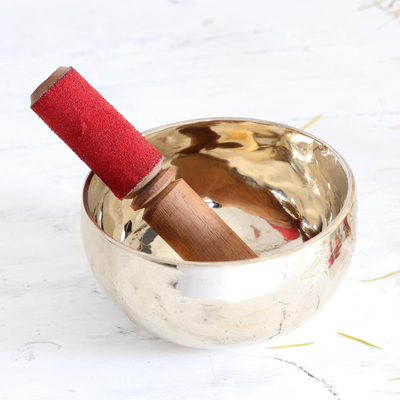 Brass meditation bowl, Serene Play (5 inches)