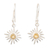 Citrine dangle earrings, 'Lemon Star' - Solar-Inspired Sterling Silver Earrings with Citrine thumbail
