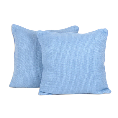 Kissenbezüge aus Baumwolle, (Paar) - Hellblaue Kissenbezüge aus Baumwolle (Paar)