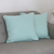 Cotton cushion covers, 'Mint Elegance' (pair) - Square Mint Green Cushion Covers (Pair) thumbail