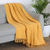 Cotton throw blanket, 'Marigold Charm' - Woven Yellow Cotton Throw Blanket thumbail