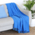Cotton throw blanket, 'Blue Charm' - Slub Cotton Throw Blanket in Blue thumbail