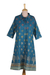 Hemdblusenkleid aus Baumwollmischung mit Blockdruck - Handblockbedrucktes Hemdkleid