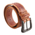 Men's leather belt, 'Crosscheck' - Tooled Men's Leather Belt