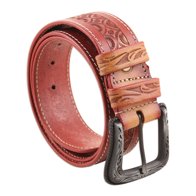 Handcrafted Russet Leather Belt