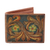 Leather wallet, 'Secret Garden' - Green and Tan Leather Wallet from India