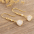 Gold plated rainbow moonstone dangle earrings, 'Catch a Rainbow' - Artisan Crafted Rainbow Moonstone Earrings
