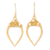 Gold plated cultured pearl dangle earrings, 'Voice of the Sea' - Wire-Wrapped 22k Gold Plated Earrings