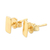 Gold plated stud earrings, 'Bullion' - 22k Gold Plated Bar Stud Earrings