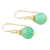 Gold-plated jade dangle earrings, 'Green Orb' - 22k Gold-Plated Beaded Green Jade Dangle Earrings from India