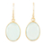 Gold plated chalcedony dangle earrings, 'Refreshing Aqua' - Chalcedony Earrings in 22k Gold Plated Sterling Silver