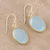 Gold plated chalcedony dangle earrings, 'Refreshing Aqua' - Chalcedony Earrings in 22k Gold Plated Sterling Silver