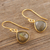 Gold plated labradorite dangle earrings, 'Dusky Dazzle' - Faceted Labradorite Earrings in 22k Gold Plate