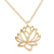 Gold-plated pendant necklace, 'Lotus of the Land' - Gold-Plated Pendant Necklace with Lotus Motif