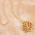 Gold-plated pendant necklace, 'Lotus of the Land' - Gold-Plated Pendant Necklace with Lotus Motif