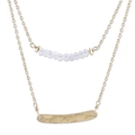 Gold-plated moonstone double necklace, 'Sparkle & Gleam' - Double-Strand Necklace with Rainbow Moonstone