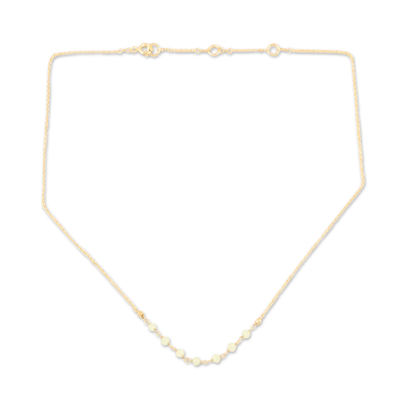 Handmade Chalcedony Gold Plated Necklace