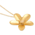 Gold plated cultured pearl pendant necklace, 'Blooming Plumeria' - Floral Themed Cultured Pearl Pendant Necklace