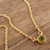 Collar colgante de peridoto chapado en oro, 'Llegada de la primavera' - Collar de peridoto hecho a mano de la India