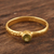 Vergoldeter Peridot-Solitärring - Handgefertigter vergoldeter Peridot-Ring
