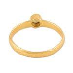 Gold plated peridot solitaire ring, 'Moon Over Jaipur' - Handmade Gold Plated Peridot Ring