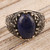 Men's lapis lazuli single stone ring, 'Night of the Scorpion' - Sterling Silver Scorpion Ring with Lapis Lazuli for Men