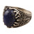 Men's lapis lazuli single stone ring, 'Night of the Scorpion' - Sterling Silver Scorpion Ring with Lapis Lazuli for Men