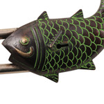 Brass lock and key set, 'Water Queen' (3 pieces) - Brass Lock and Key Set with Fish Motif (3 Pieces)