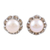 Cultured pearl button earrings, 'Slice of Heaven' - Cultured Pearl and Sterling Silver Button Earrings