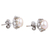 Cultured pearl button earrings, 'Slice of Heaven' - Cultured Pearl and Sterling Silver Button Earrings