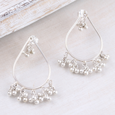 Sterling silver dangle earrings, 'Speak to Me' - Artisan Crafted Sterling Silver Dangle Earrings
