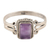 Amethyst single stone ring, 'Last Hour' - Amethyst and Sterling Silver Single Stone Ring thumbail