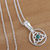 Aventurin-Anhänger-Halskette - Halskette mit Anhänger aus indischem Aventurin und Sterlingsilber