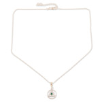 Aventurine pendant necklace, 'Celtic Green' - Indian Aventurine and Sterling Silver Pendant Necklace
