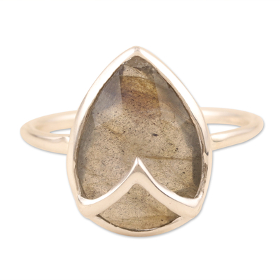 Labradorite and Sterling Silver Single Stone Ring
