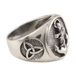 Men's sterling silver signet ring, 'Nautical Friendship' - Men's Sterling Silver Signet Ring with Nautical Motif