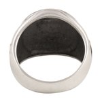 Men's sterling silver signet ring, 'Nautical Friendship' - Men's Sterling Silver Signet Ring with Nautical Motif