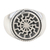 Men's sterling silver signet ring, 'Creative Mandala' - Men's Sterling Silver Signet Ring with Mandala Motif
