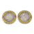 Aluminum incense holders, 'Haryana Om' (pair) - Mosaic Motif Incense Holders (Pair)