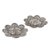 aluminium incense holders, 'Haryana Mosaic' (pair) - Flower-Shaped aluminium Incense Holders (Pair)