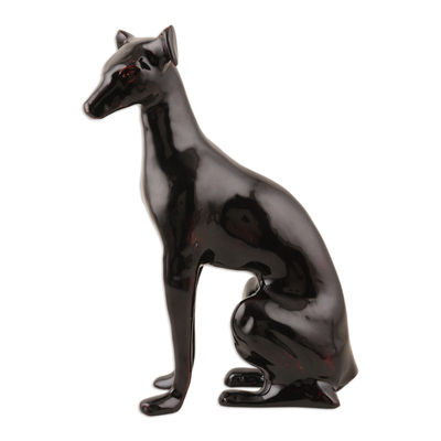 Hand Made Black Aluminum Dog Statuette