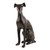 Aluminum statuette, 'Watch Dog' - Hand Made Black Aluminum Dog Statuette
